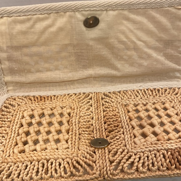 Vintage 1970’s Joske’s Italian Straw Braided Clutch Purse - Picture 3 of 4
